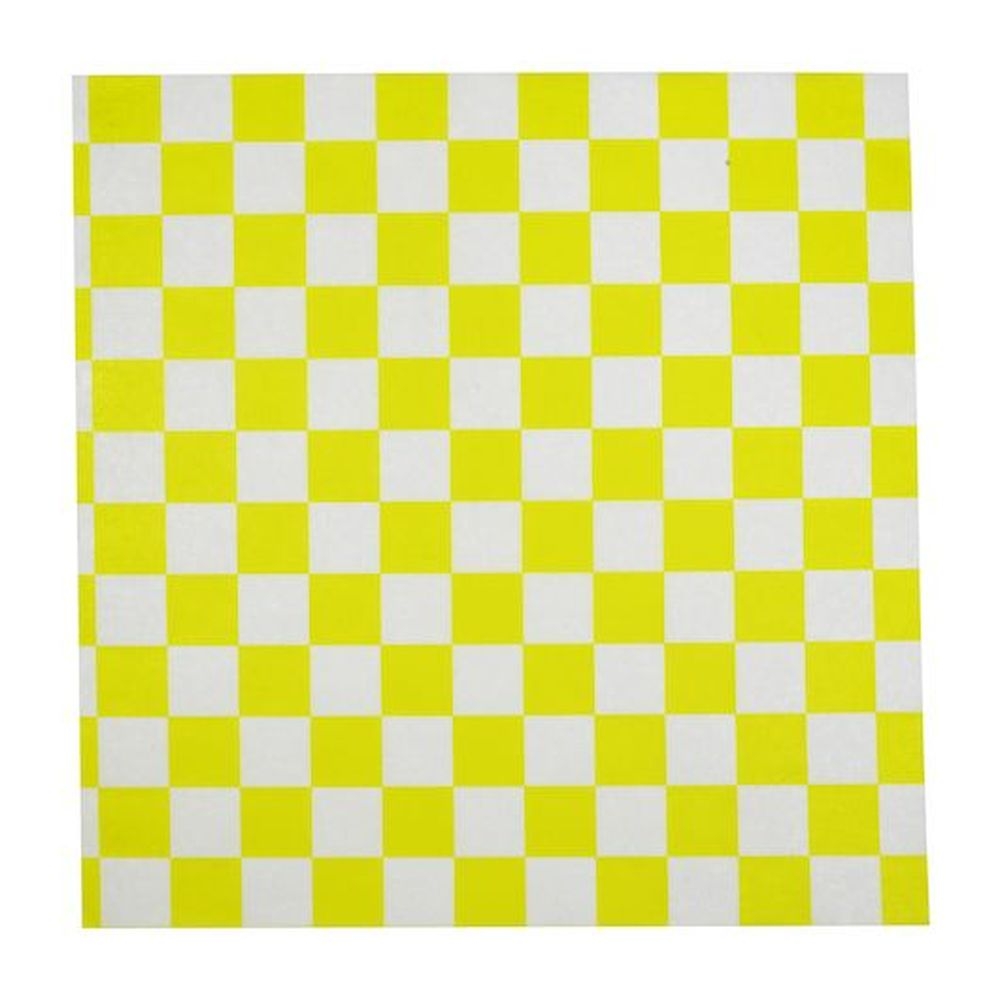 Durable Packaging 12 x 12 inch Yellow Check Wax Sheet, 1000 count - 5 per case