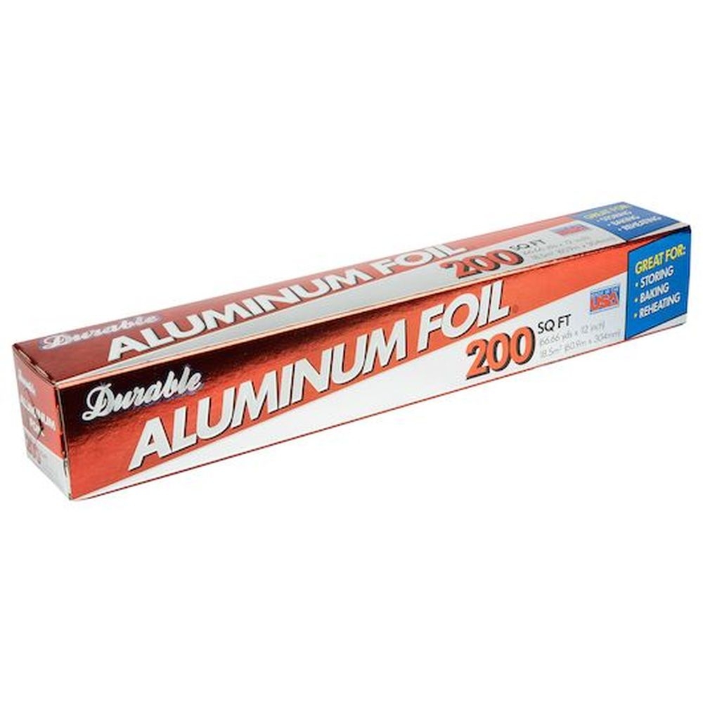 Durable Packaging 12 inch x 200 feet Durable Aluminum Foil, 12 count
