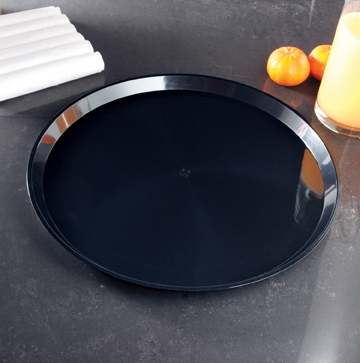 Yoshi Ware Emi Deli Max Black Round Platter, 18 inch -- 25 per case.