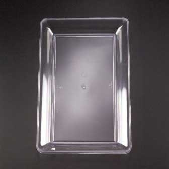 Waves Rectangular Clear Tray, 12x18 inch -- 25 per case.