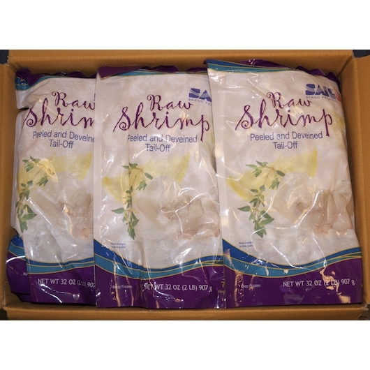 Sail Raw Peeled and Deveined White Shrimp, 2 Pound -- 5 per case