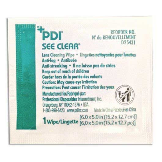 Sani Professional Nice Pak See Clear Eye Glass Cleaning Wipes - 120 count per pack -- 12 packs per case