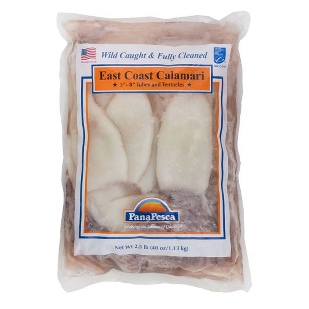 Panapesca East Coast Calamari Illex 5-8 inch Tubes and Tents, 2.5 Pound -- 4 per case