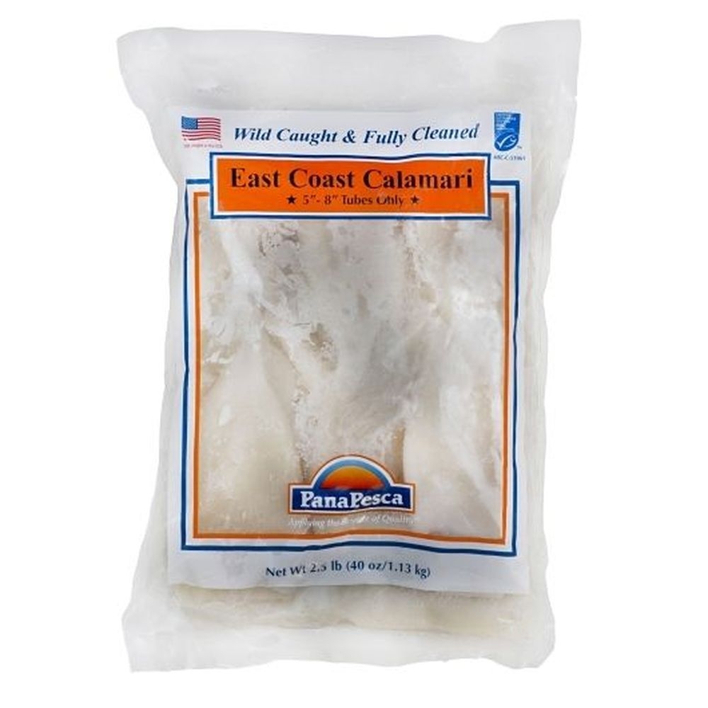 Panapesca East Coast Calamari Illex 5-8 inch Tubes, 2.5 Pound -- 4 per case