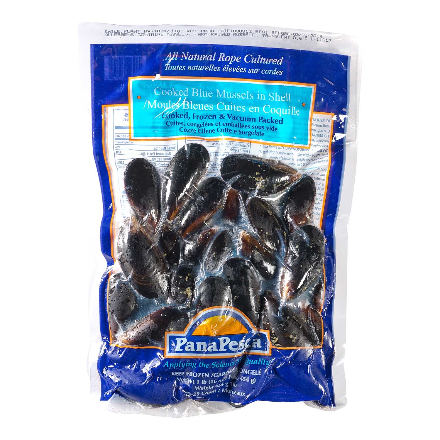Pana Pesca Blue Whole Shell Mussel, 1 Pound -- 10 per case.