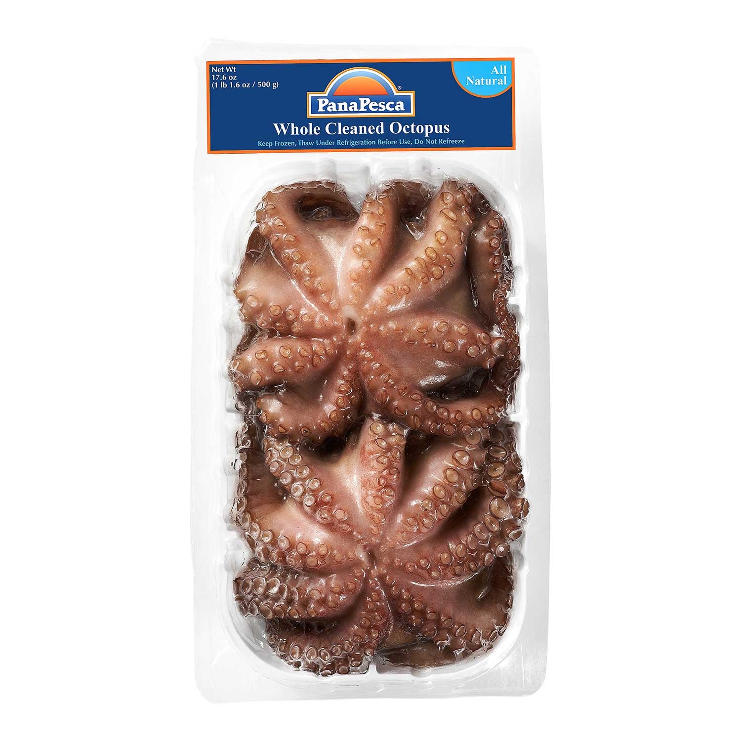 Pana Pesca Octopus Whole Cleaned Skin Pack, 17.6 Ounce -- 8 per case.