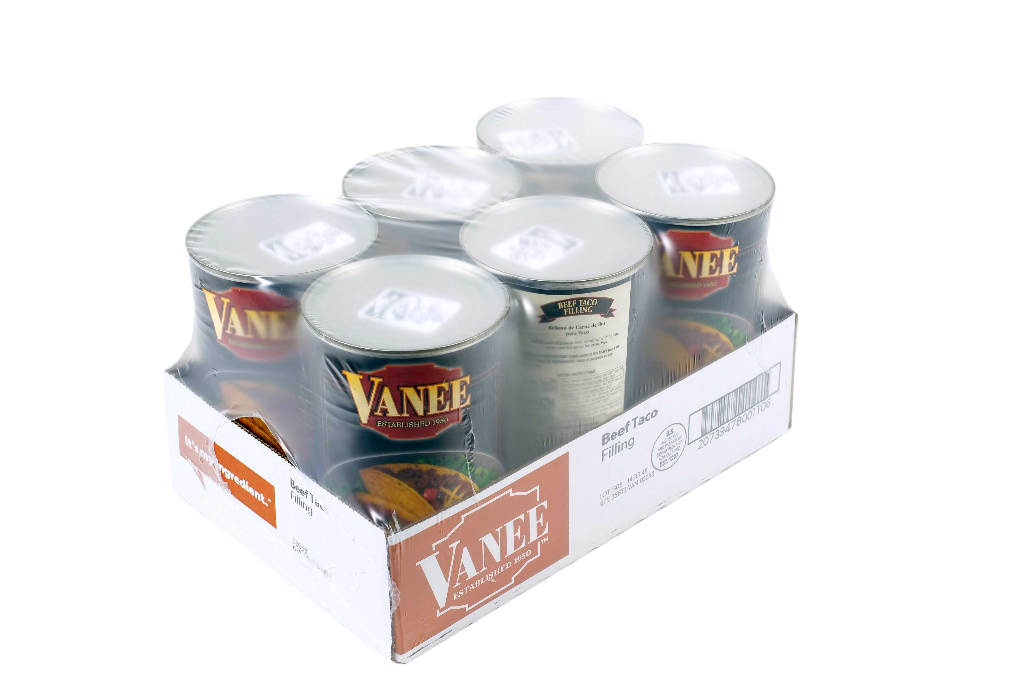 Vanee Ground Beef Taco Meat, 48 Ounce -- 6 Case