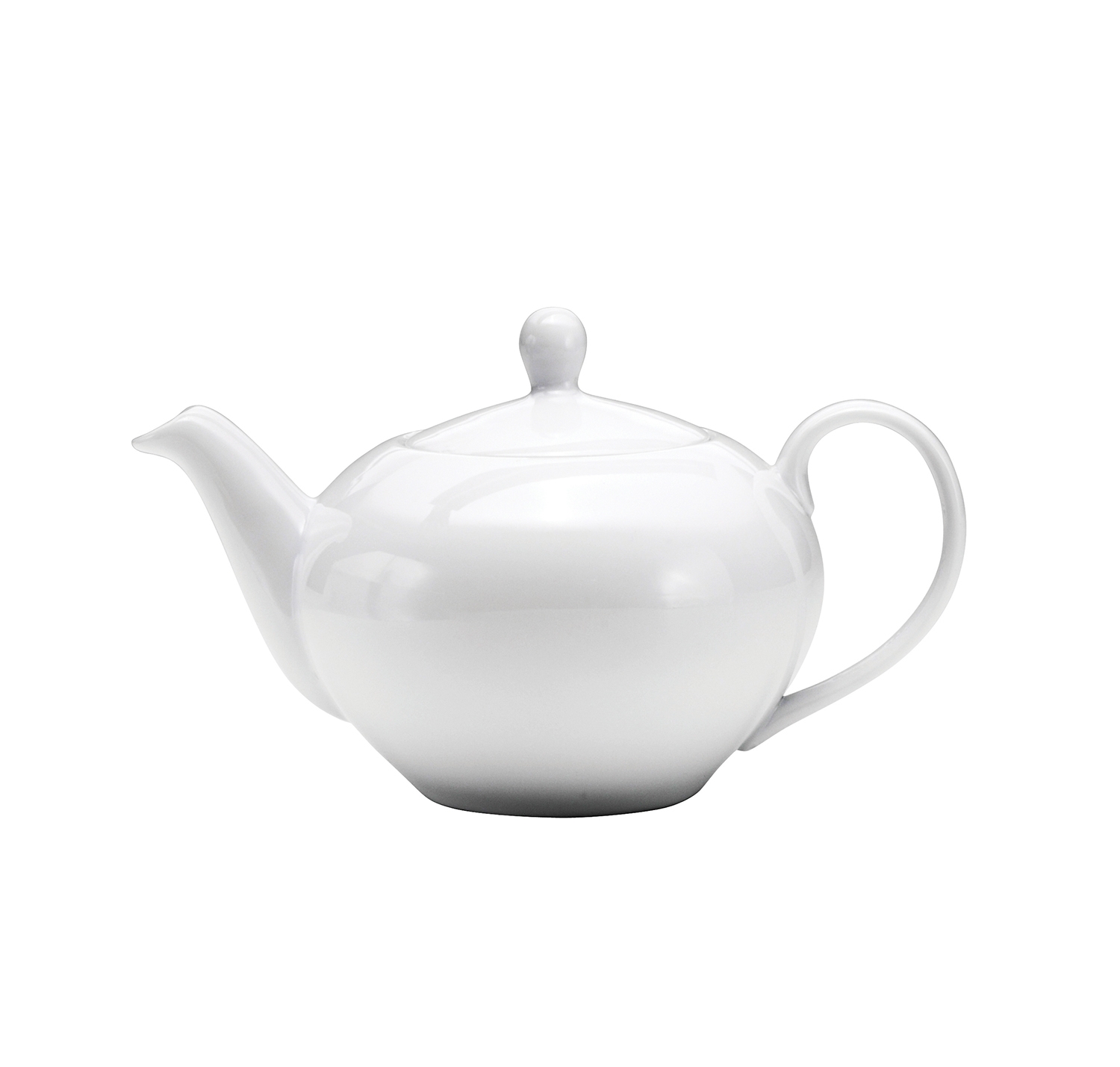 Buffalo Bright White Ware Rolled Edge Undecorated Teapot, 15 1/4 Ounce -- 12 per case.