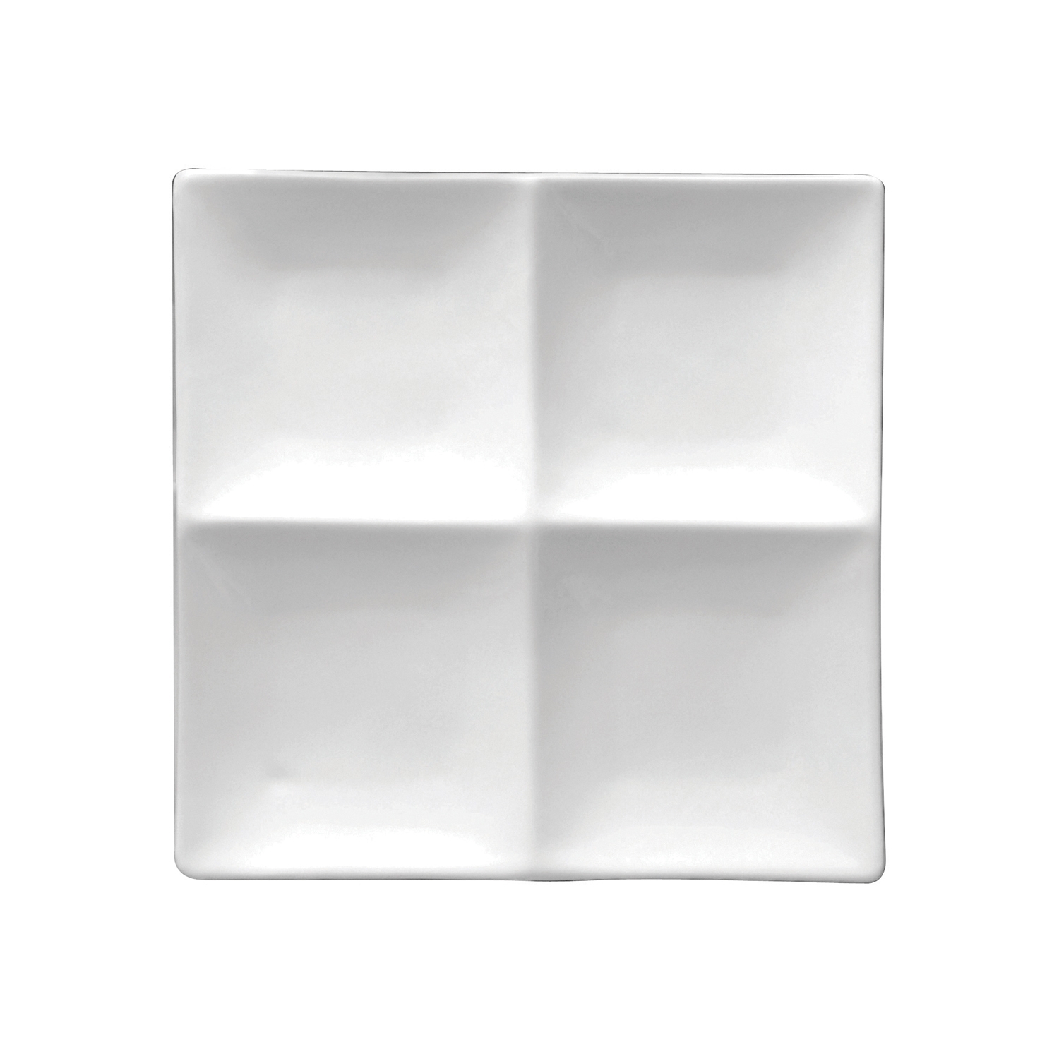 Buffalo Bright White Ware Rolled Edge 4 Compartment Platter -- 12 per case.