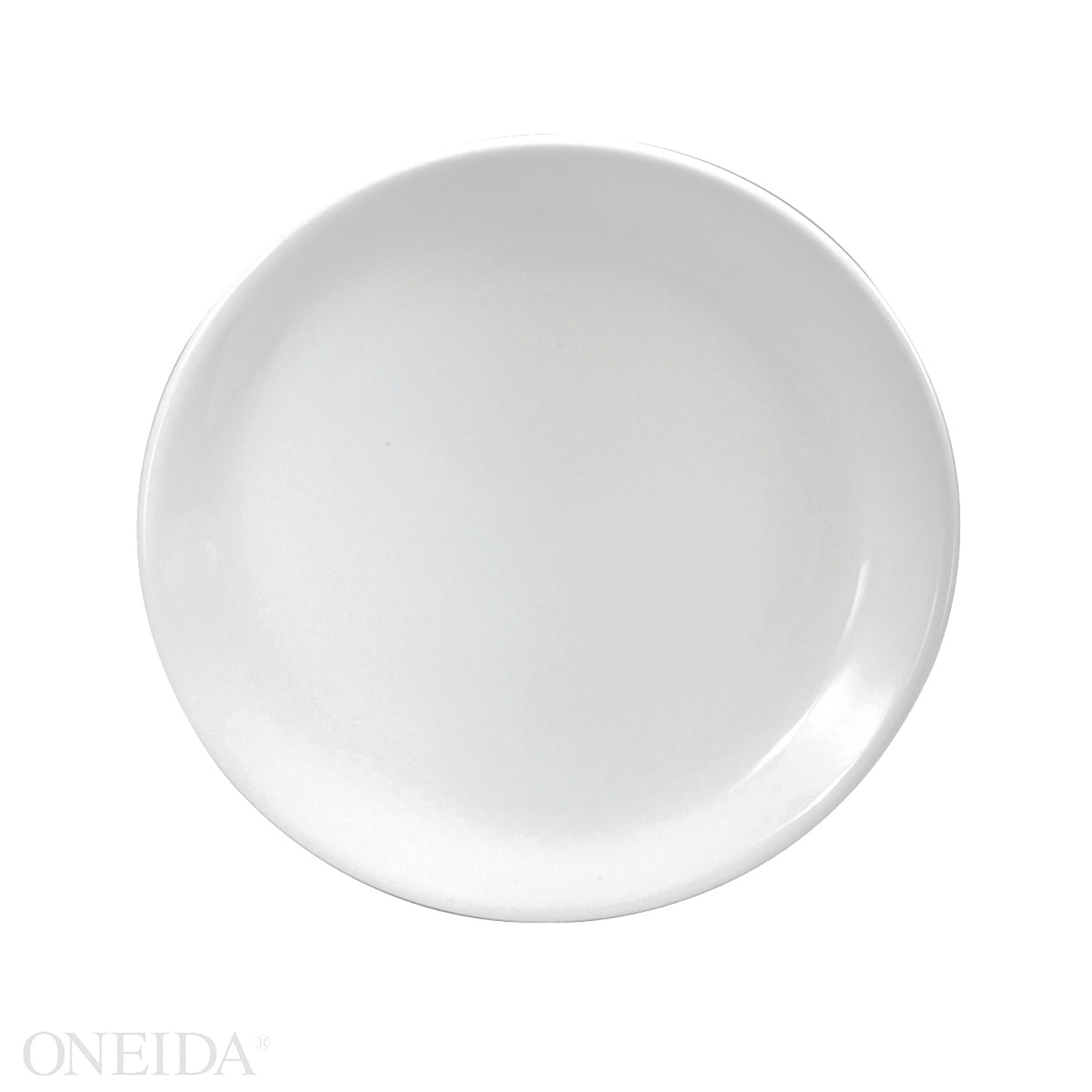 Buffalo Bright White Narrow Rim Undecorated Coupe Plate, 10.5 inch -- 12 per case.
