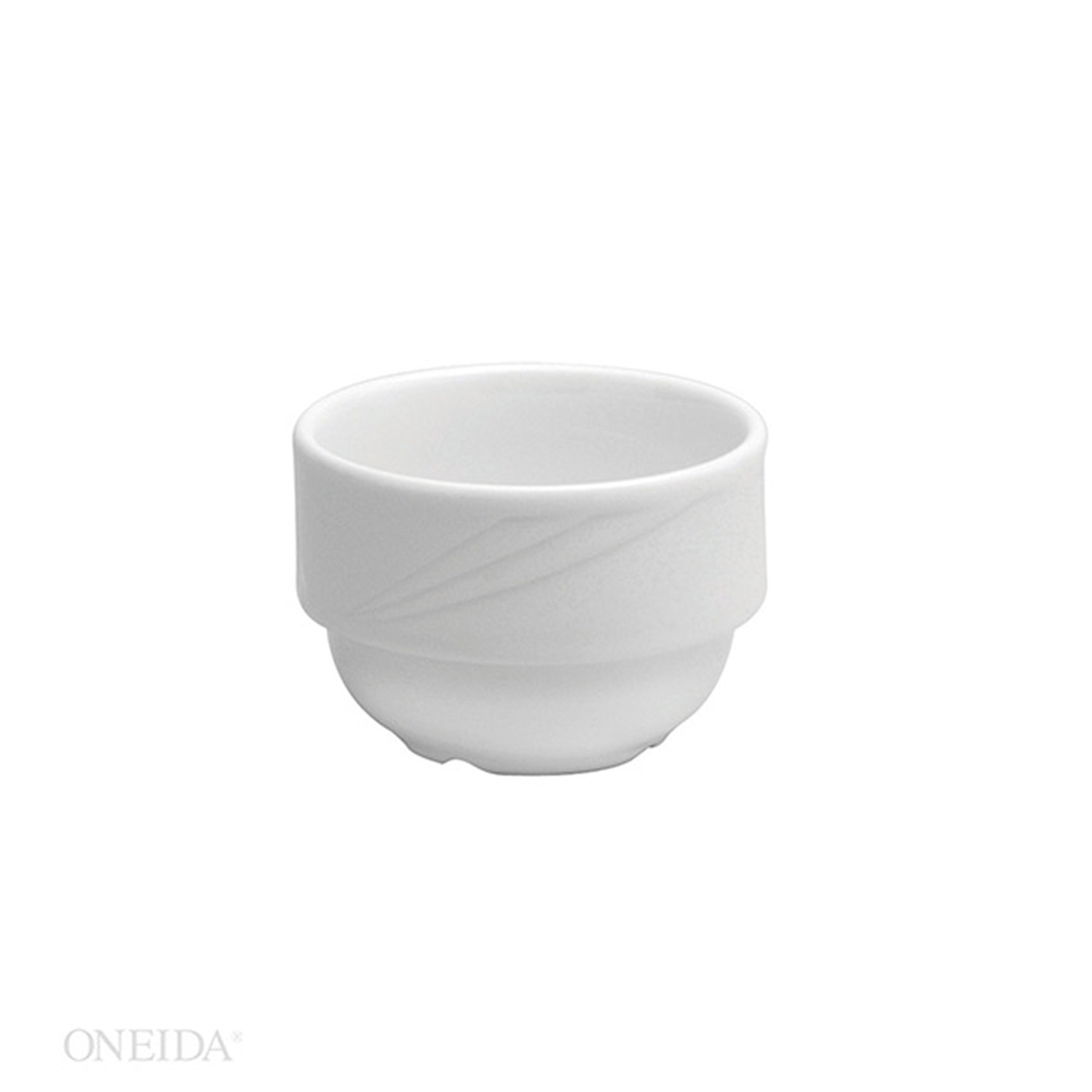 Oneida Bright White Ware Porcelain Rolled Edge Stack Bouillon, 9.5 Ounce -- 36 per case.