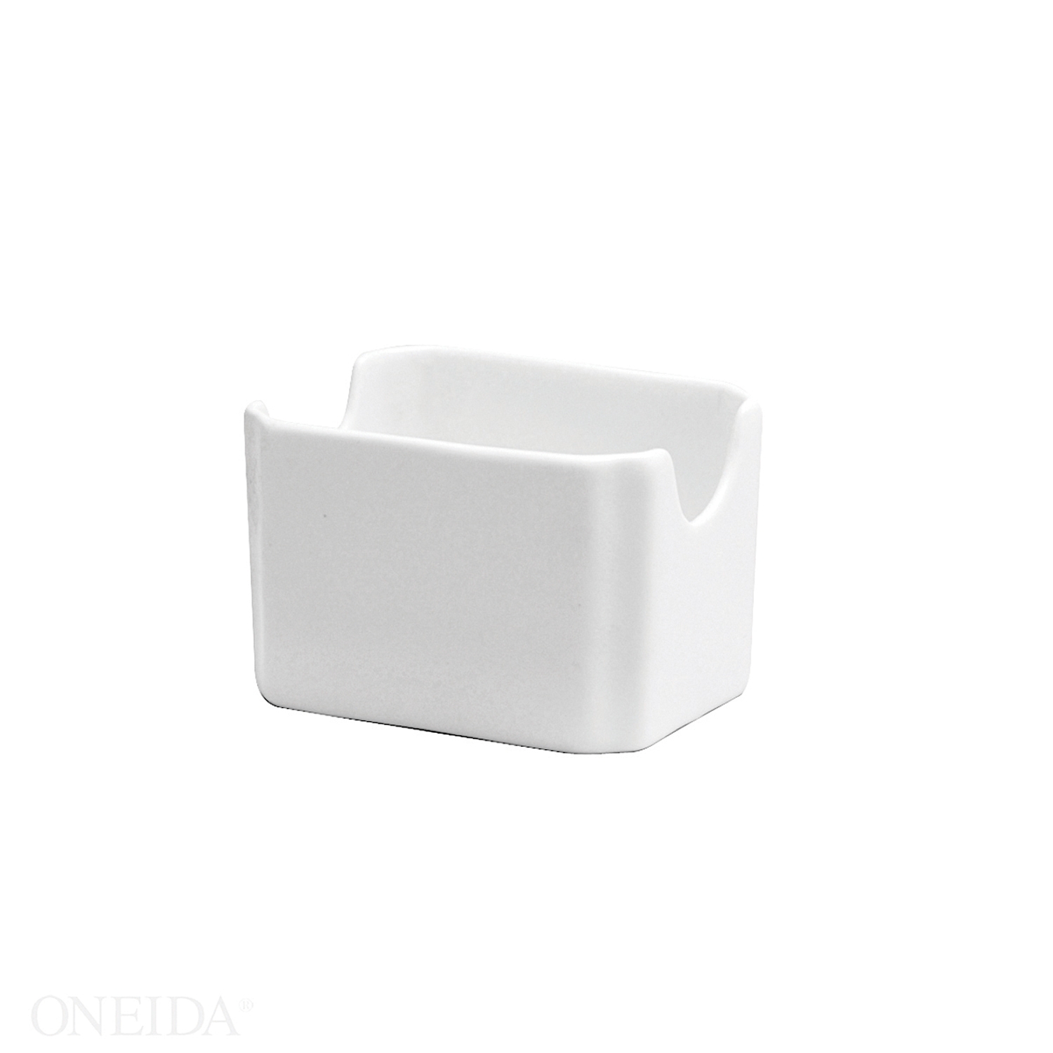 Oneida Bright White Ware Porcelain Sugar Packet Holder, 3.25 inch Length -- 36 per case.