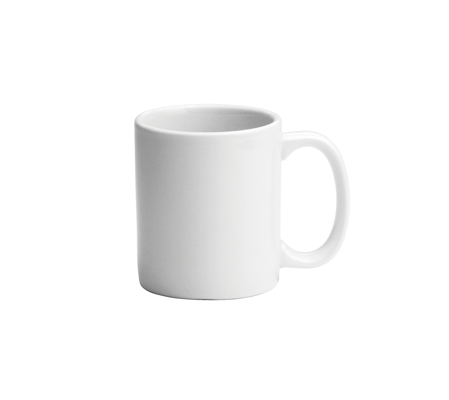 Buffalo Bright White Narrow Rim Undecorated Coffee Mug with Handle, 11 Ounce -- 36 per case.