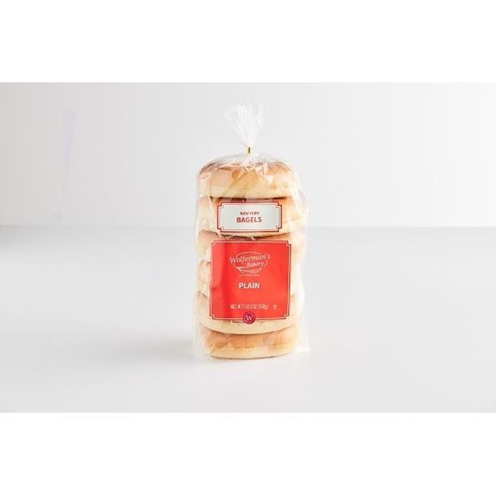 Wolfermans New York Style Plain Bagel, 6 count -- 10 per case