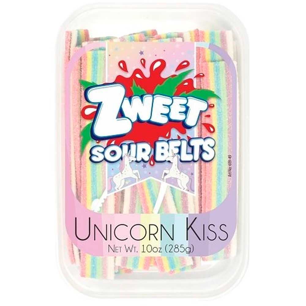 Zweet Unicorn Kiss Sour Belts, 10 Ounce - 24 per case