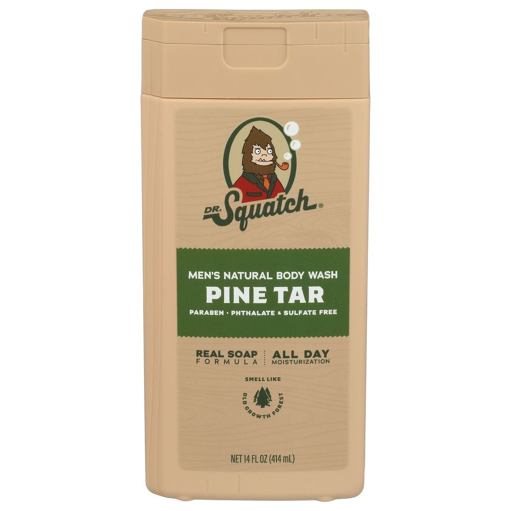Dr Squatch Mens Natural Pine Tar Bourbon Body Wash, 14 Ounce