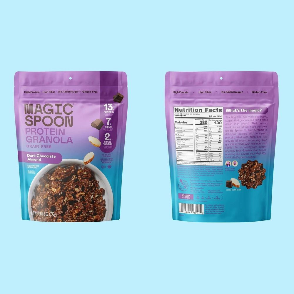 Magic Spoon Dark Chocolate Almond Protein Granola, 8 Ounce -- 4 per case
