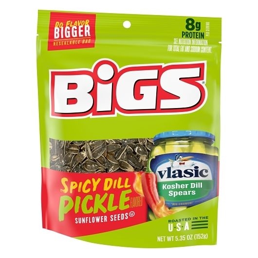 Bigs Vlasic Spicy Dill Pickle Flavored Sunflower Seeds, 5.35 Ounce -- 12 per case