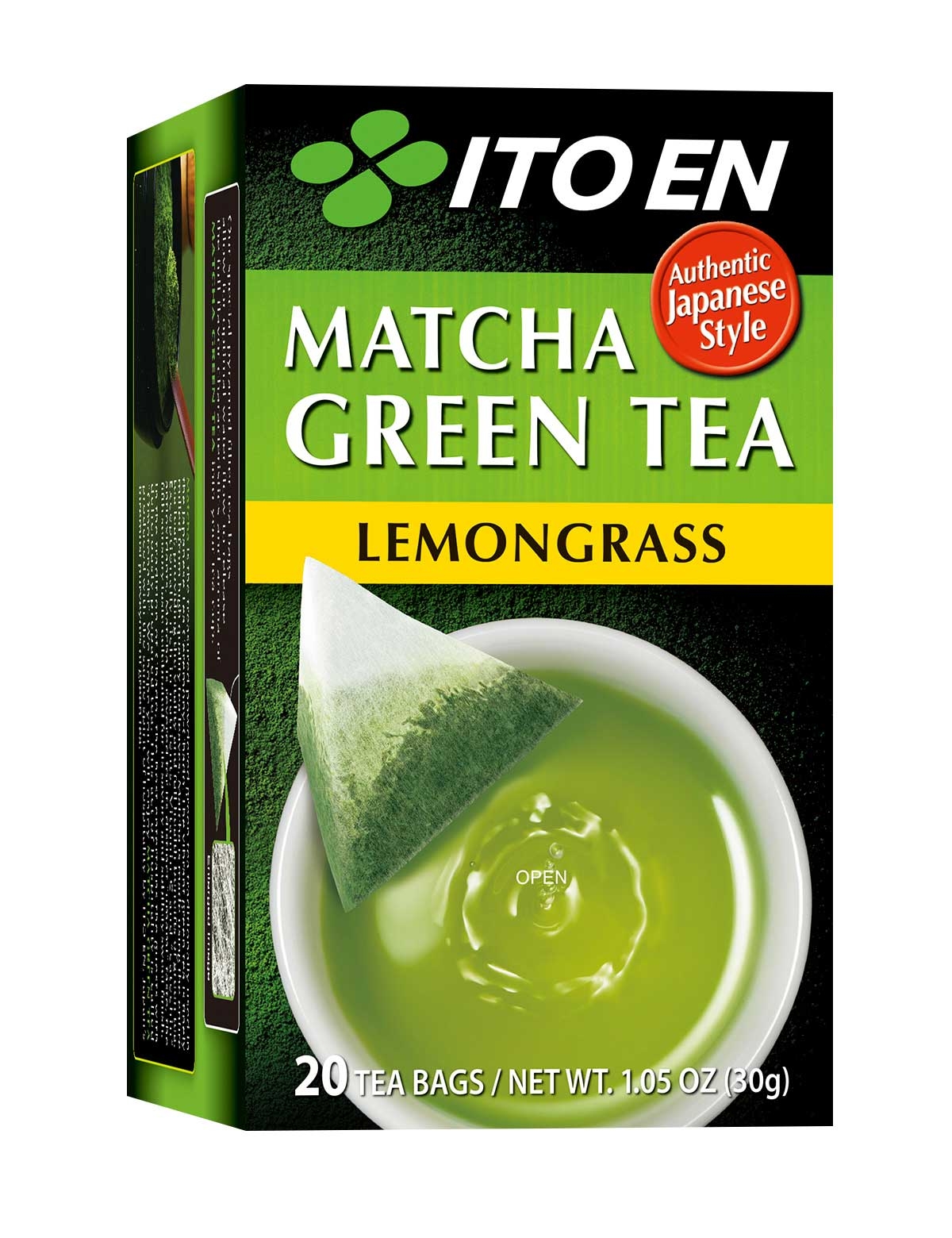 Ito En Matcha Lemongrass Green Tea, 1.05 Ounce Bag -- 8 per case.