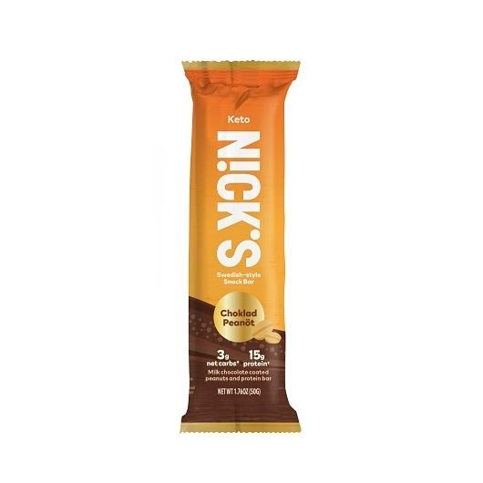 Nicks Chocolate Peanut Swedish-Style Keto Snack Bar, 1.76 Ounce -- 96 per case