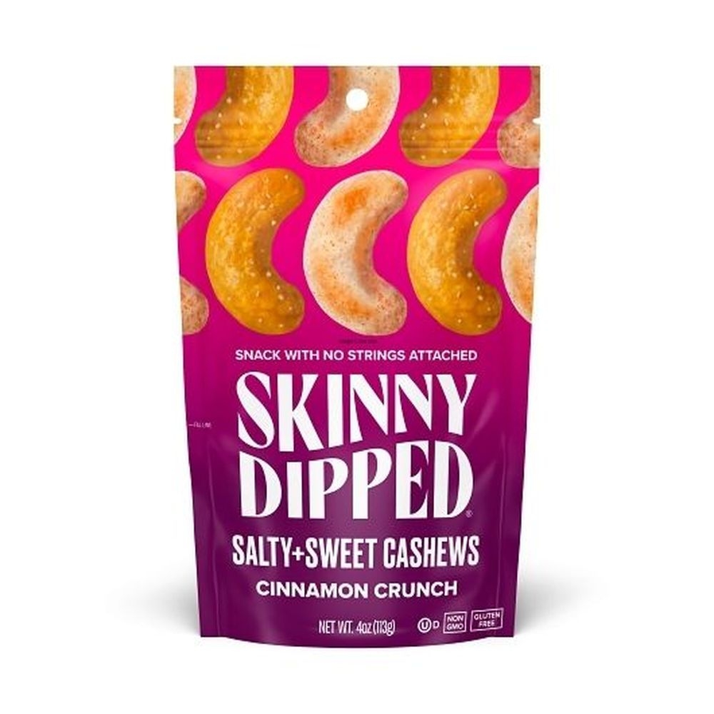 Skinny Dipped Cinnamon Crunch Salty and Sweet Cashews, 4 Ounce -- 8 per case