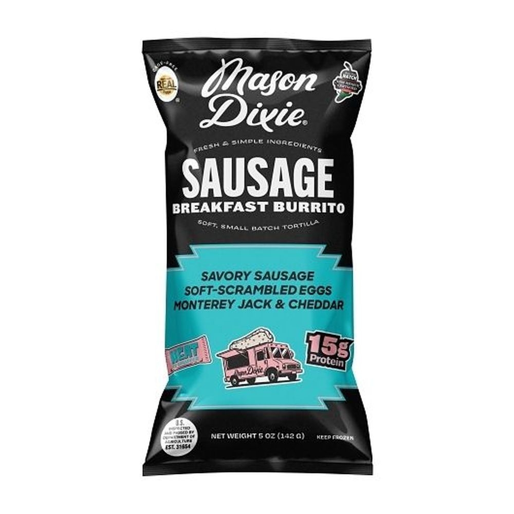 Mason Dixie Sausage Breakfast Burrito, 5 Ounce -- 18 per case