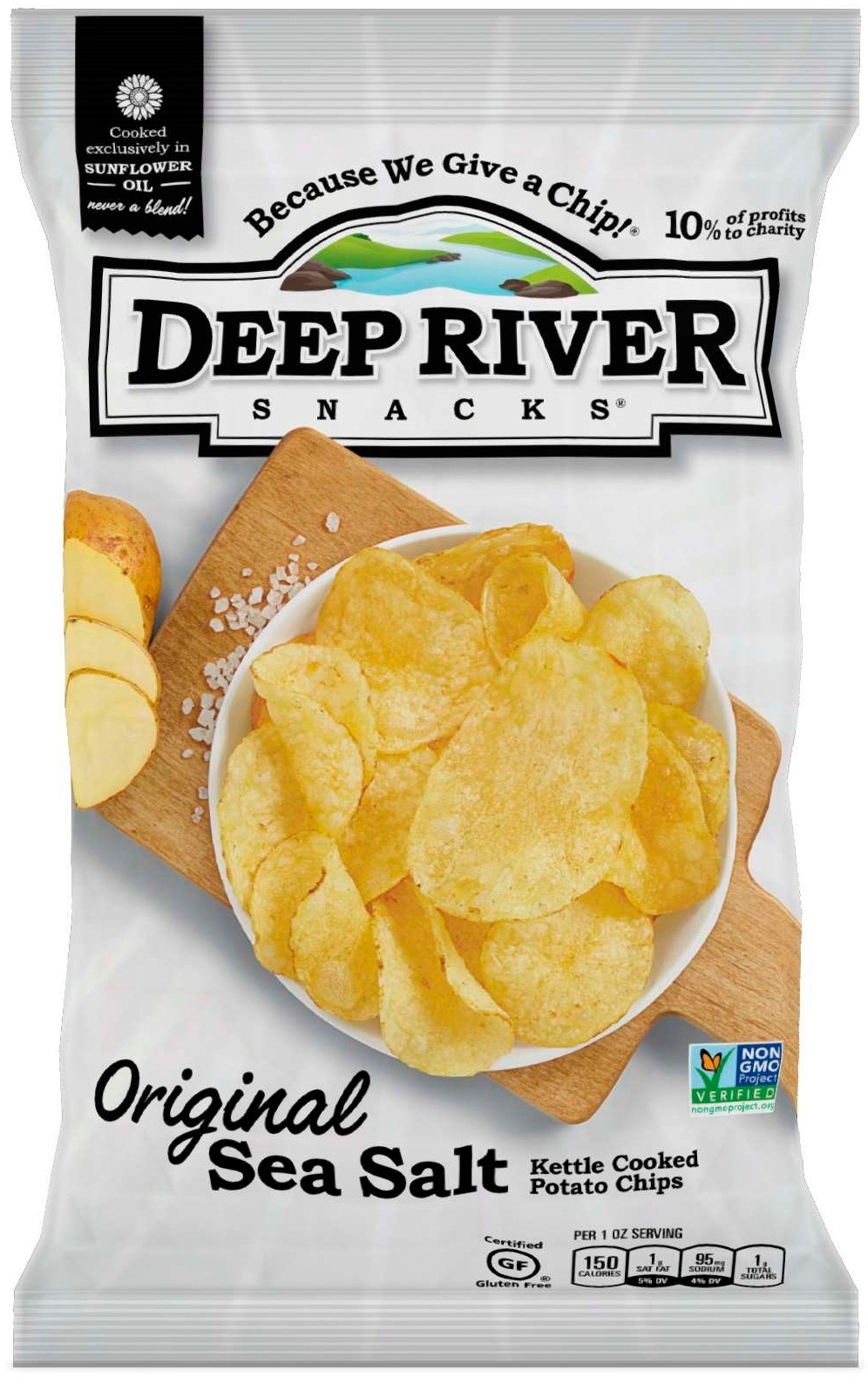 Deep River Snacks Original Sea Salt Kettle Cooked Potato Chips, 0.75 Ounce -- 120 per case