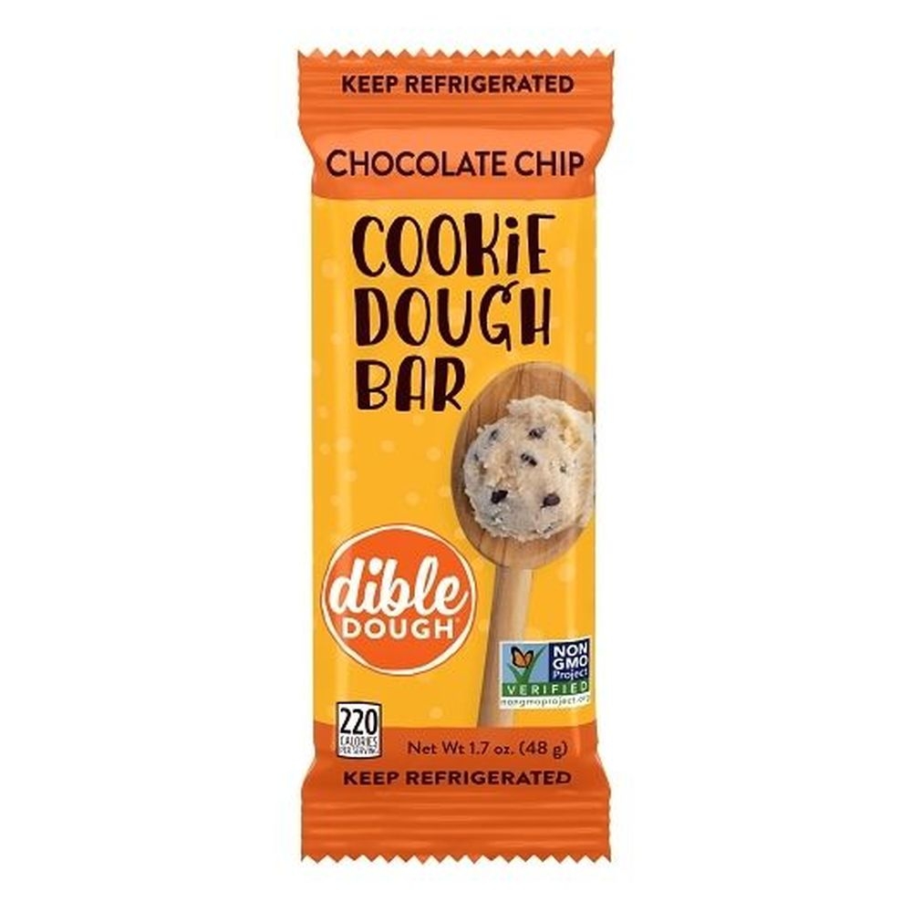 Dible Dough Full Size Chocolate Chip Cookie Dough Bar, 1.7 Ounce - 20 per case