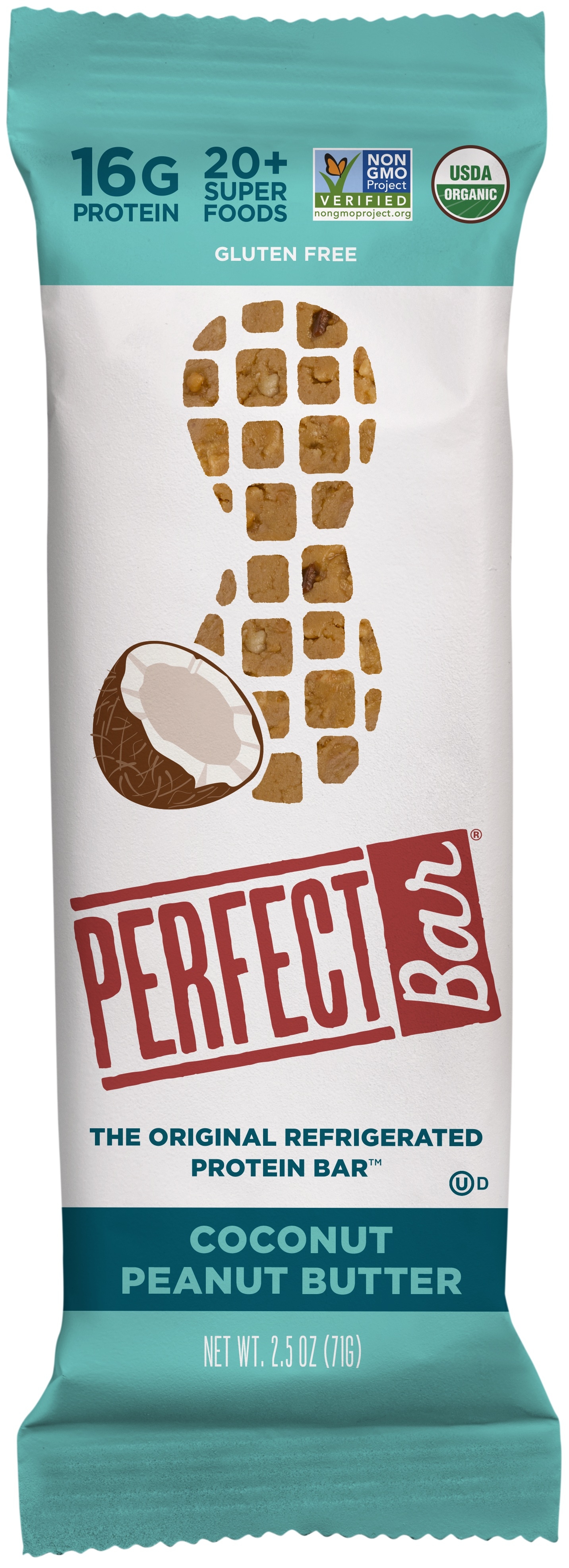 Perfect Coconut Peanut Butter Bar, 2.5 Ounce -- 16 per case.