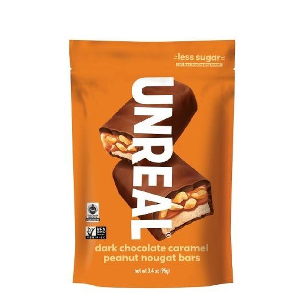 Unreal Dark Chocolate Caramel Peanut Nougat, 3.4 Ounce -- 6 per case