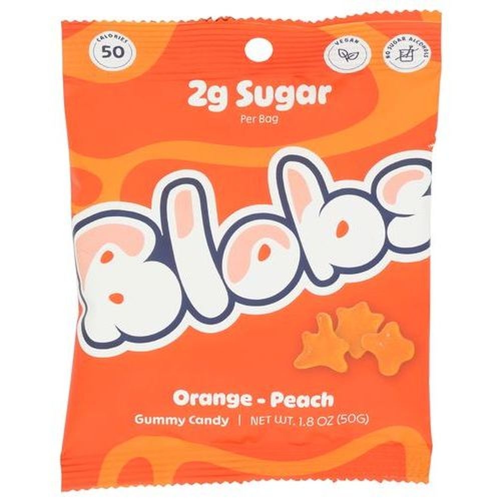Blobs Orange Peach Gummy Candy, 1.8 Ounce -- 6 per case