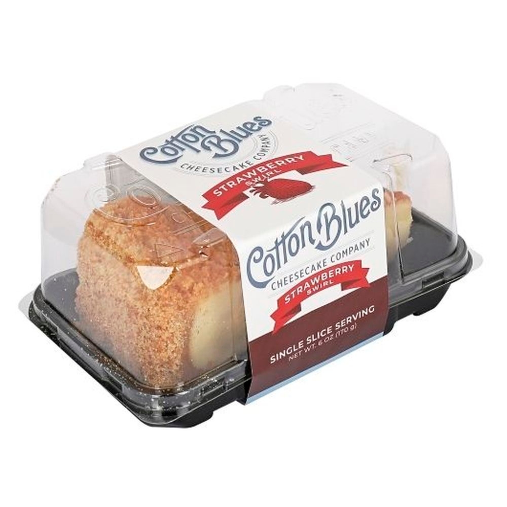 Cotton Blues Strawberry Swirl Cheesecake Slice, 6 Ounce - 12 per case