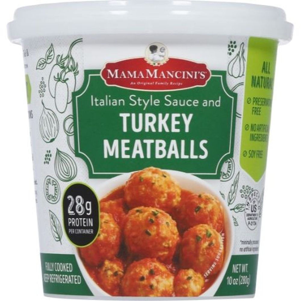 Mamamancinis Turkey Meatballs and Italian Sauce, 10 Ounce -- 6 per case