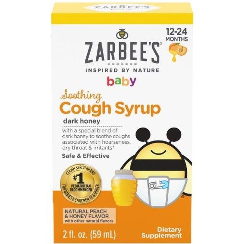 Zarbees Peach and Honey Flavor Baby Cough Syrup, 2 Fluid Ounce Bottle -- 12 per case