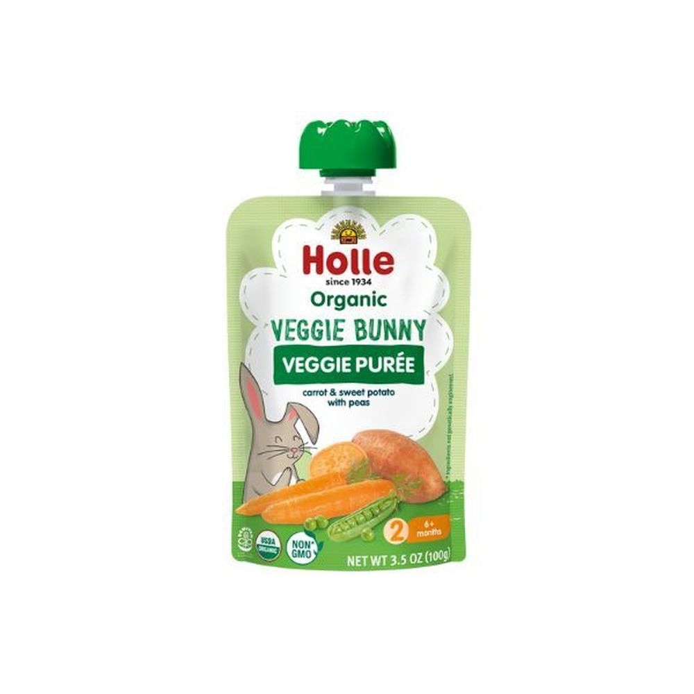 Holle Organic Veggie Bunny Veggie Puree for Stage 2 Baby, 3.5 Ounce -- 12 per case