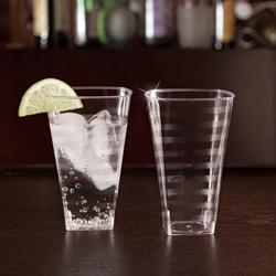 Yoshi Ware Emi Square Clear Extra Heavy Weight Plastic Tumbler, 8 Ounce - 14 per pack -- 12 packs per case.