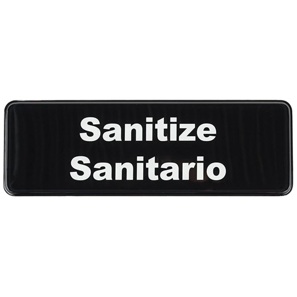 Tablecraft Sanitize/Sanitario English/Spanish Sign, 3 x 9 inch