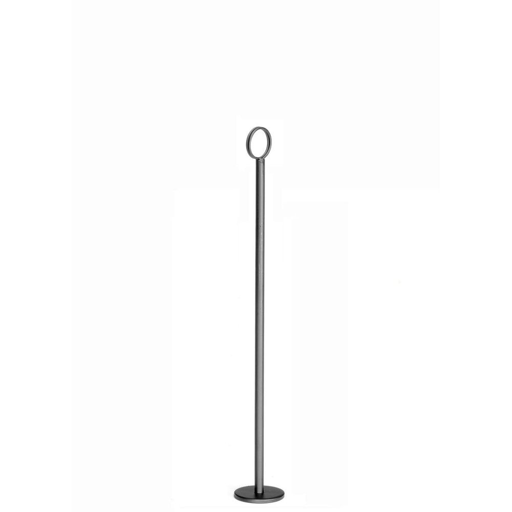 Tablecraft Black Powder Coated Metal Table Number Stand with Flat Bottom, 18 inch