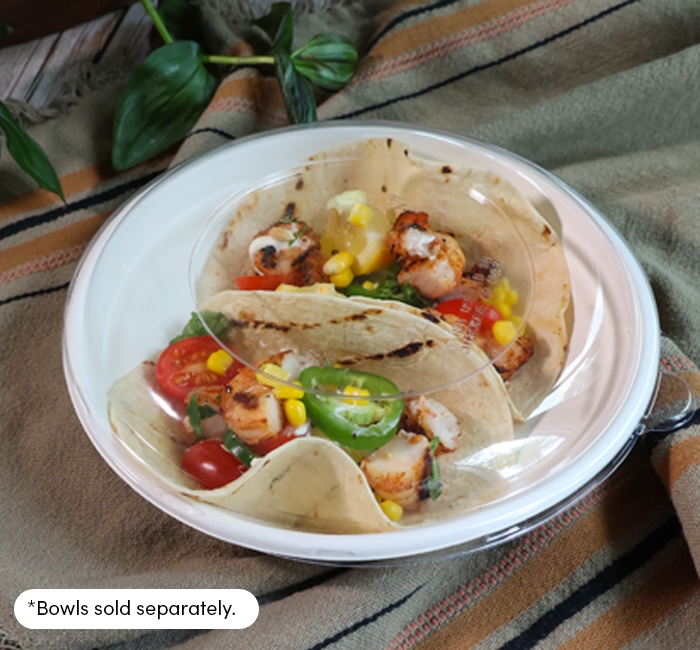 KITCH 24/7 Clear Compostable Dome Lid for 12 Ounce Bowl -- 400 per case