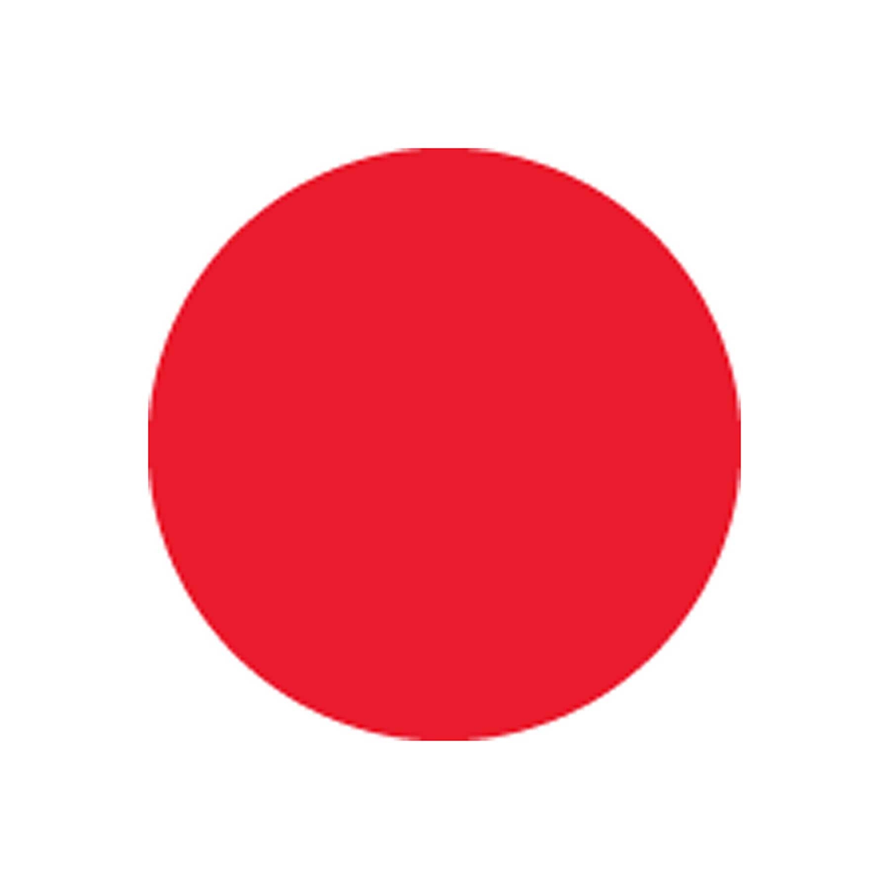 National Checking Red Circle Permanent Label, 0.5 inch -- 1000 per case.