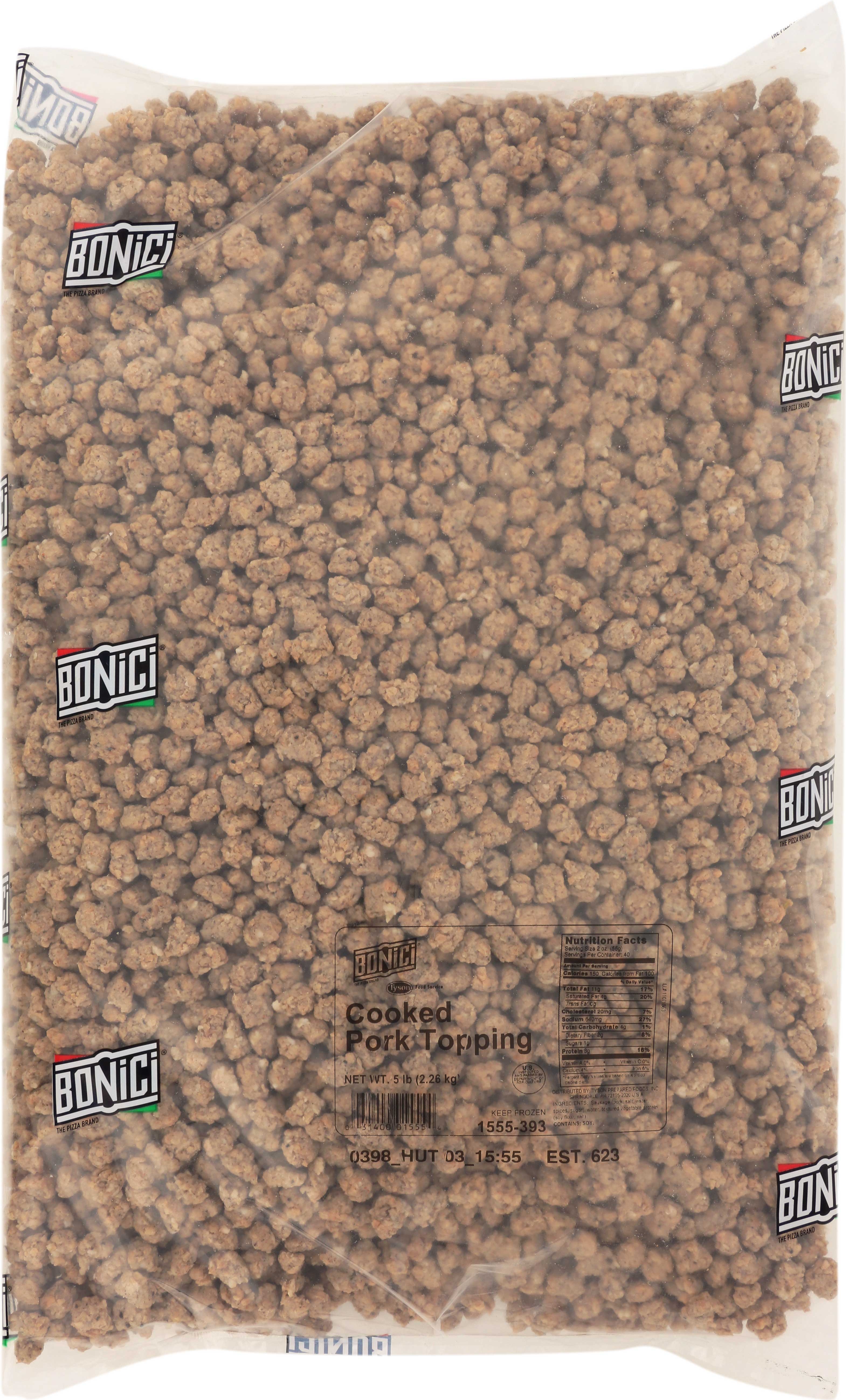 Hillshire Farm Precooked Small Chunk Pork Pizza Topping, 5 Pound -- 2 per case.