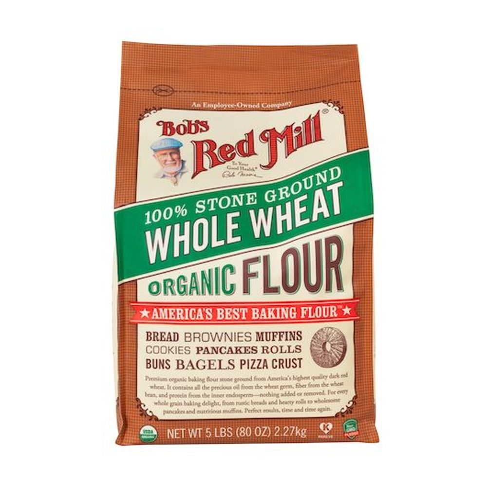 Bobs Red Mill Organic Ground Whole Wheat Flour, 5 Pound - 8 per case