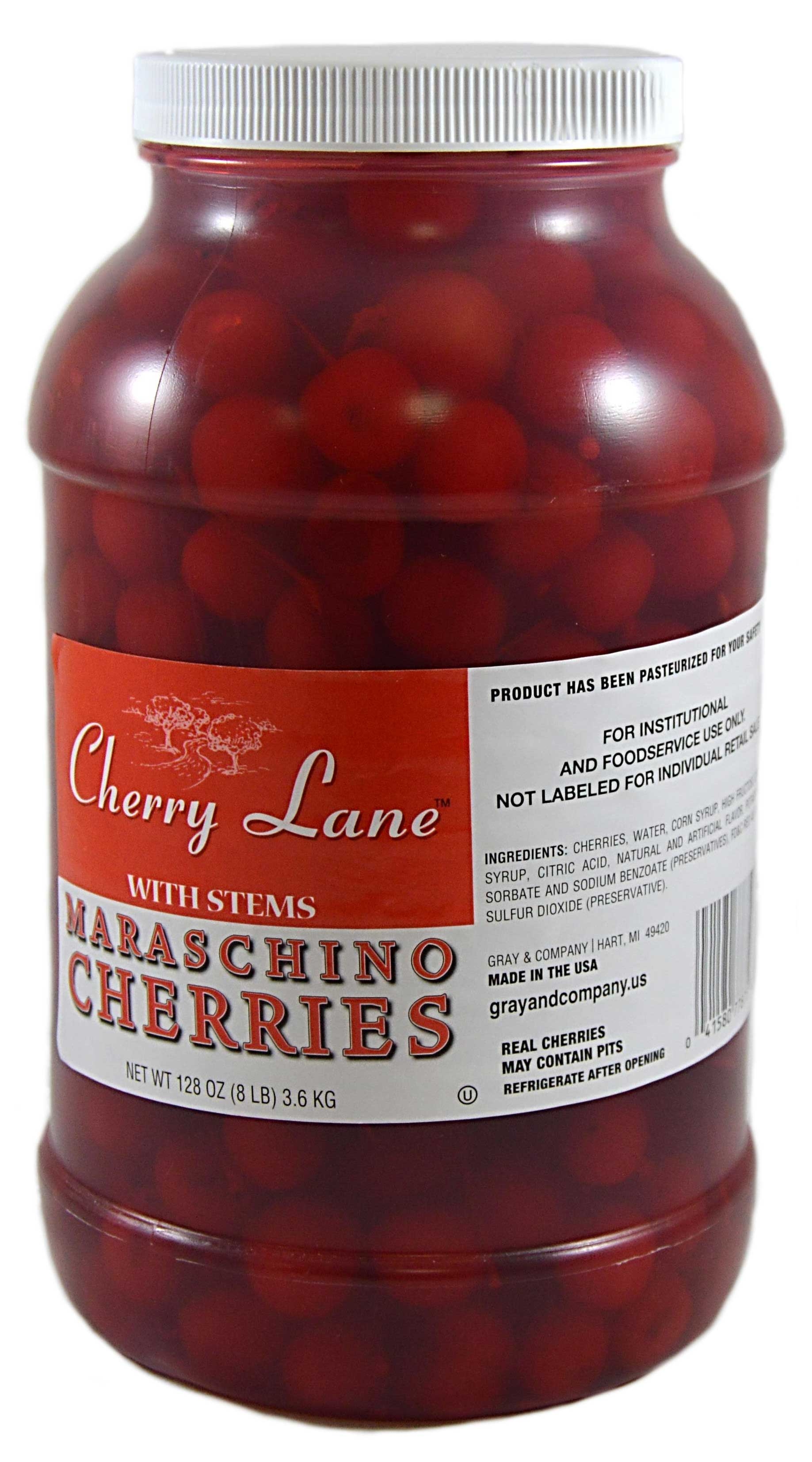 Cherry Lane Maraschino Cherry Stem, 1 Gallon -- 4 per case.