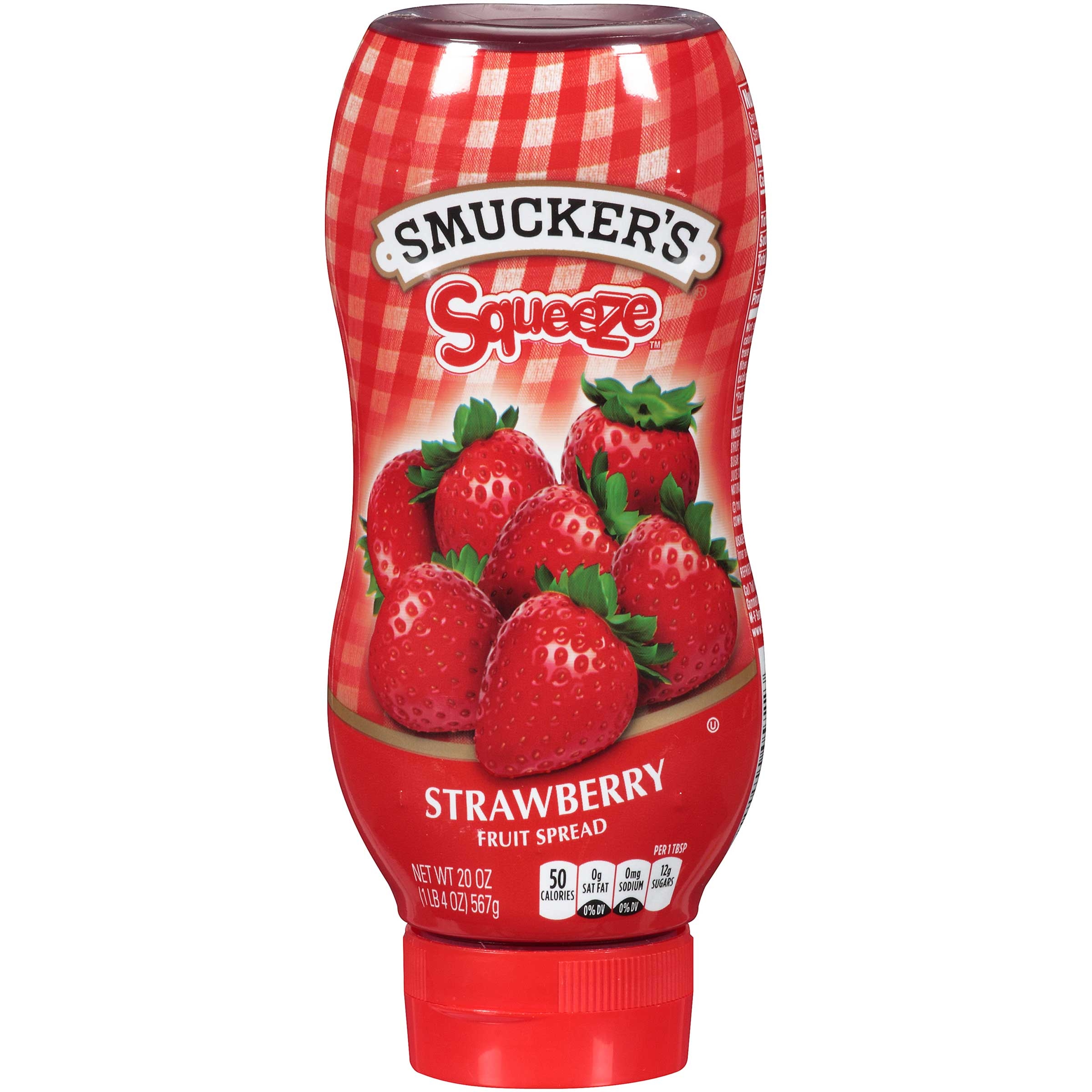 Smuckers Squeeze Strawberry Jam, 20 Ounce -- 12 per case.