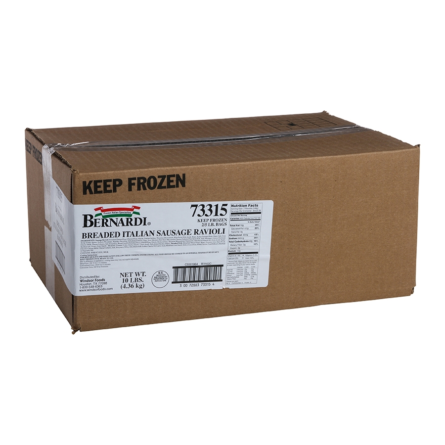Bernardi Breaded Italian Sausage Ravioli, 5 Pound -- 2 per case.