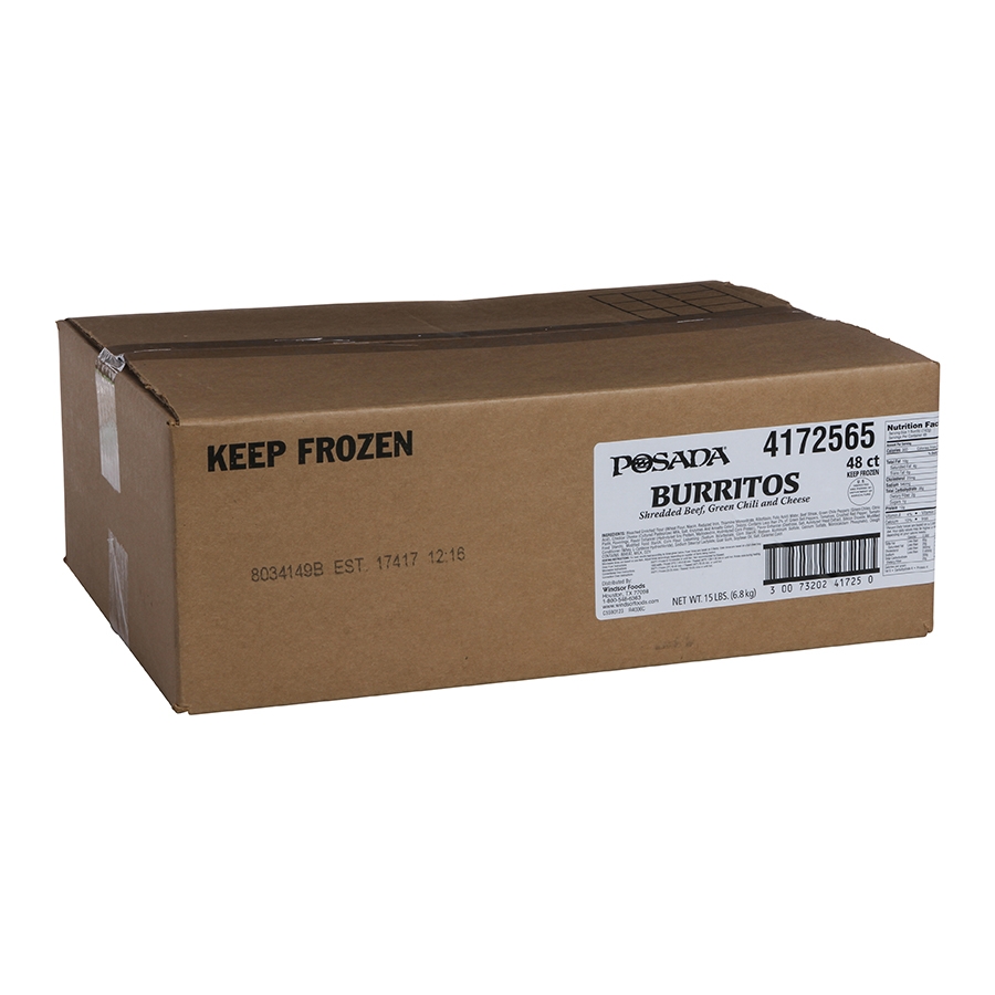 Windsor Posada Shredded Beef and Cheese Burrito, 5 Ounce -- 48 per case.