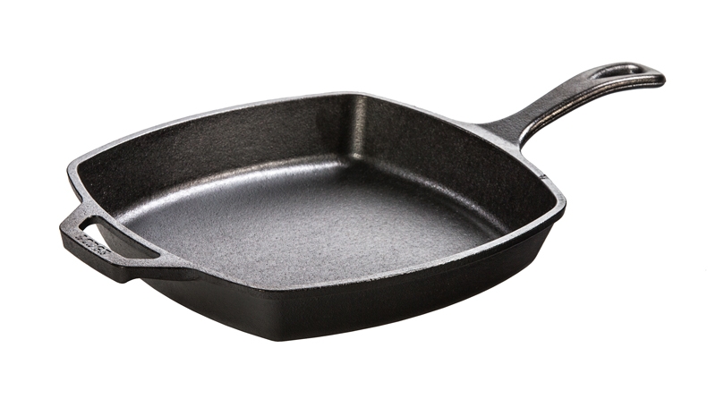 Lodge Preseasoned Square Cast Iron Skillet, 10.5 inch -- 3 per case.