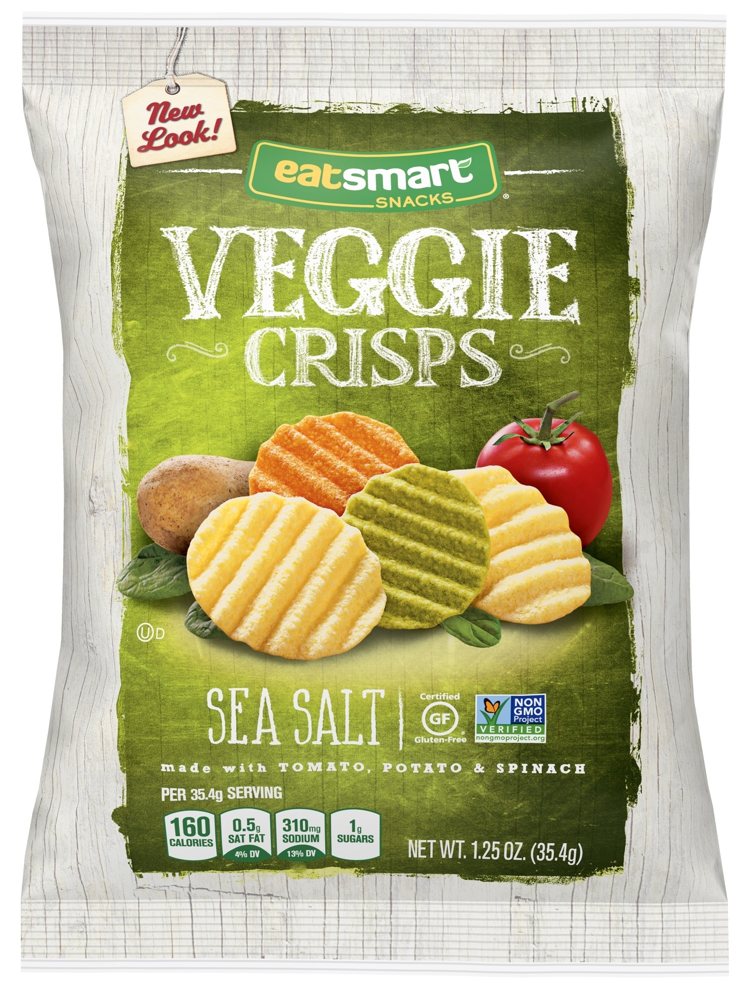 Eatsmart Snacks Sea Salt Veggie Crisp, 1.25 Ounce -- 8 per case.