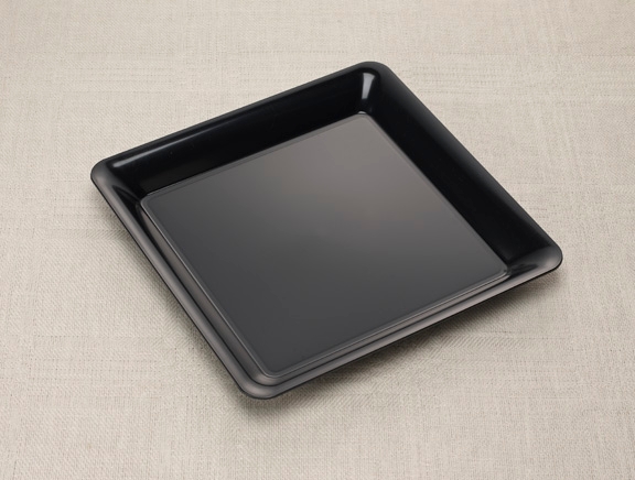 Party Tray Black Square Tray, 11x11 inch -- 25 per case.