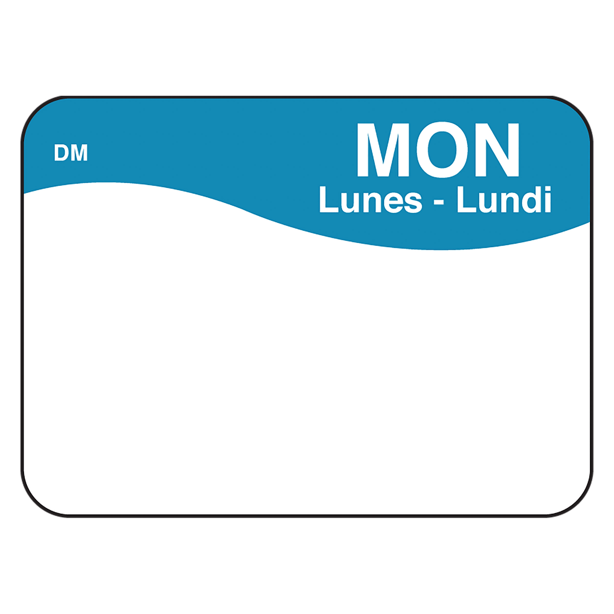 Daymark Dissolvemark Dissolve A Way Monday 7/8 X 1.25 Inch Day Of The Week Labels, 1000 Count -- 12 Per Case